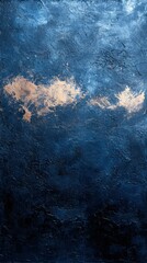 Poster - An abstract painting featuring deep blue tones with hints of light, evoking a serene atmosphere.