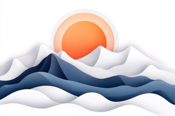 Aufkleber - A simple flat design of the Dead Sea with soft gradients of blue and white representing its unique landscape