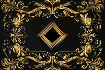 elegant black and gold art deco frame design