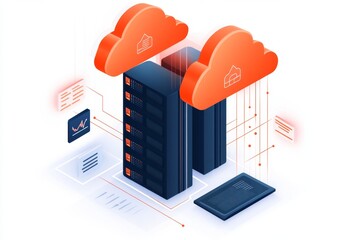 Poster - A vibrant cloud storage network diagram visualizing IT data flow, services, and integrations