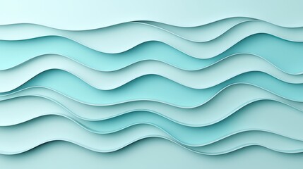 Poster - An abstract, swirling, and wavy shape rendered in 3D, suitable for a luxurious, stylized background or wallpaper