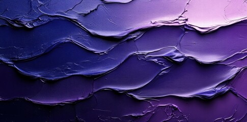 Poster - Abstract textured surface with flowing waves in shades of purple and blue.