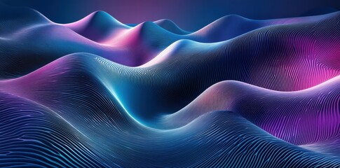 Aufkleber - Abstract waves in vibrant colors create a dynamic visual landscape.