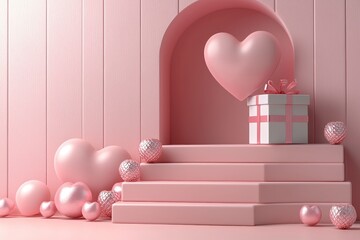 Poster - the promotion platform showcases a heart floating down from the cloud sky into a gift box, making it