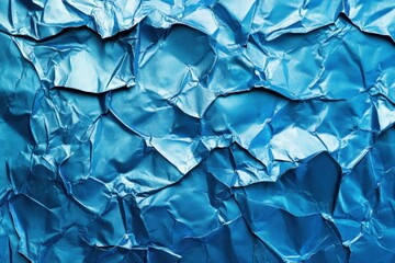 Poster - Crumpled blue paper texture creating a dynamic visual effect.