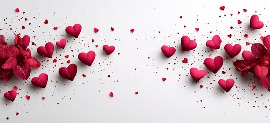 Poster - a red love shape for a romantic valentine background