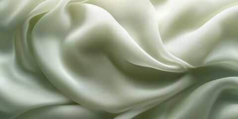 Poster - A close-up of smooth, flowing silk fabric in a soft, pale color.