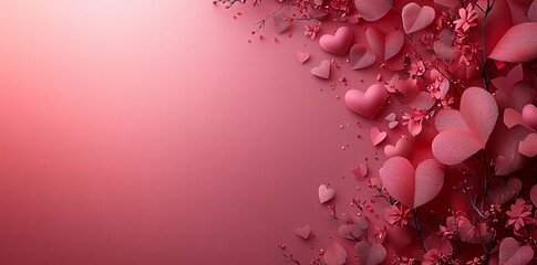 Poster - valentine's day comes alive with a red and pink background filled with hearts, thanks to generative 