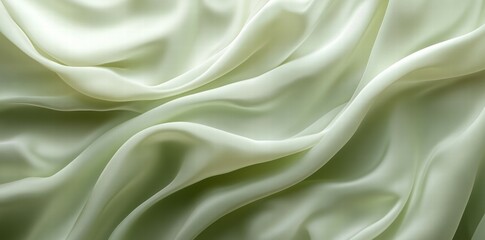 Poster - A close-up view of soft, flowing fabric in a pale green hue.