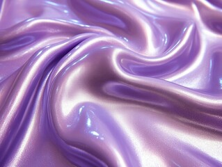 Poster - A smooth, shimmering lavender fabric draped elegantly, showcasing its glossy texture.