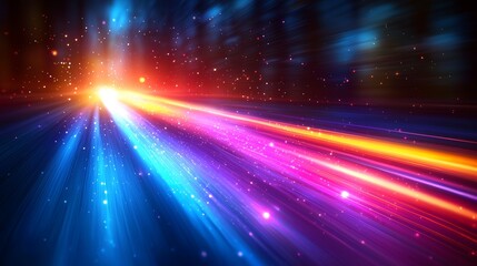 Poster - A glowing light burst with realistic sun rays, colorful sun ray glow, abstract shine light effect, starburst, search beam, sunshine glowing. Special lens flash, light effect. The flash emits rays and