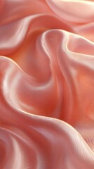 Poster - A close-up of soft, flowing fabric with a gentle sheen and warm peach tones.
