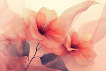 Poster - Soft, ethereal flowers in pastel hues create a serene and artistic atmosphere.