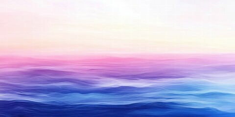Poster - A serene ocean landscape with soft gradients of pink, purple, and blue hues.