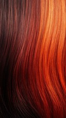 Poster - A close-up of flowing hair showcasing a gradient of rich red and brown tones.