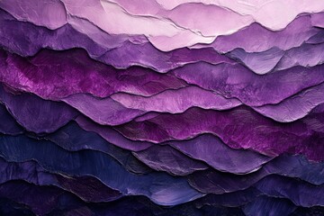 Poster - Abstract artwork featuring layered shades of purple, creating a textured, wavy appearance.