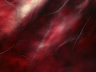 Poster - Abstract red and black textured surface resembling leather with subtle highlights and shadows.