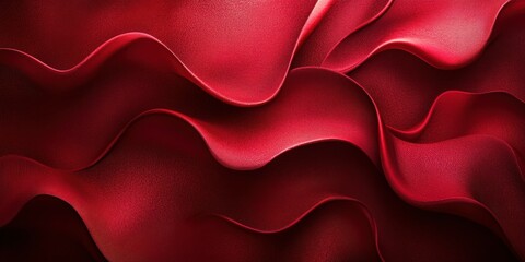 Poster - A flowing red fabric creating an elegant and luxurious texture.