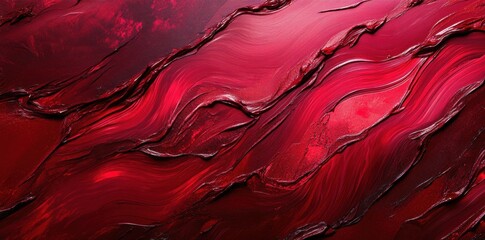 Poster - Abstract red texture with flowing patterns, evoking emotion and depth.
