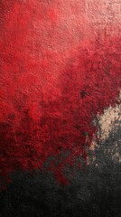 Aufkleber - Abstract artwork featuring bold red and black textures with hints of beige.