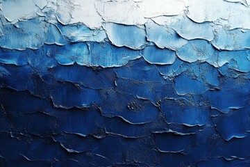 Poster - Abstract blue texture resembling ocean waves, showcasing depth and movement.