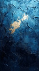 Poster - A textured blue background with a gold accent, evoking a sense of depth and contrast.