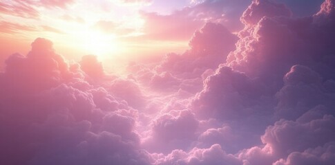 Aufkleber - A serene sky filled with soft, colorful clouds at sunset.