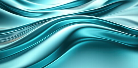 Poster - A smooth, flowing texture in shades of turquoise, evoking a sense of calm and fluidity.