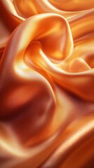 Poster - A close-up of flowing orange silk fabric, showcasing its smooth texture and sheen.