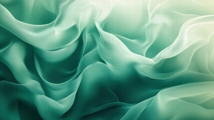 Poster - A soft, flowing abstract texture in shades of teal and green, evoking calm and tranquility.