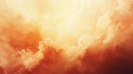 Poster - A serene sky filled with soft, warm clouds in hues of orange and yellow, evoking tranquility.