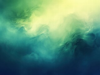 Poster - Abstract swirling colors in shades of green and blue, creating a serene and atmospheric effect.