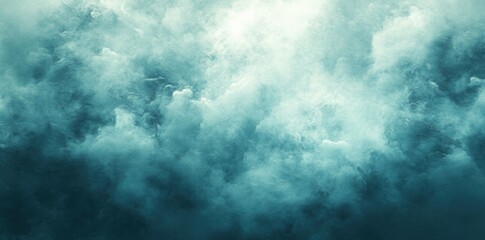 Poster - A serene depiction of soft, swirling clouds in a tranquil blue-green hue.