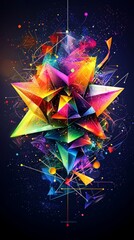 Poster - The collection includes colorful, sharp geometric icons to enhance social media visuals