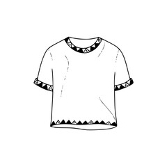 a line art drawing of a t shirt design