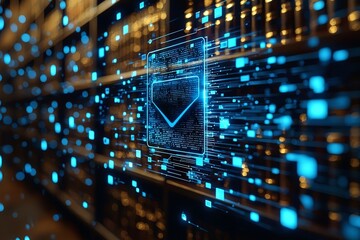 Poster - An e-library featuring virtual icons for computer navigation