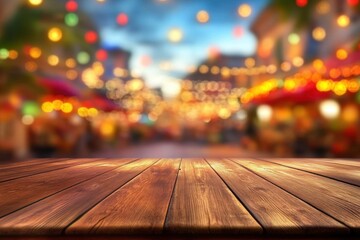 The traditional ambiance of Festa Junina highlighted by a wooden table.