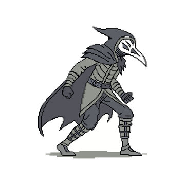 unique creative pixel art gaming character icon logo vector art deisign 