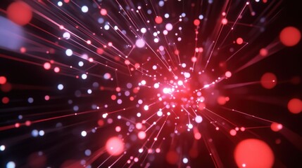Poster - Colorful Abstract Light Background with Dynamic Particle Effects