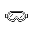 © Tatyana - Black ski goggles icon in simple line art style
