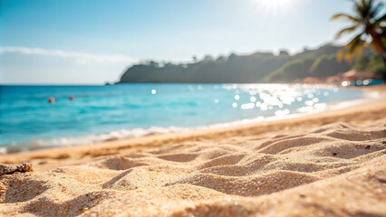 Wall Mural - Beach Summer Defocused Background With Glittering Of Sunlights