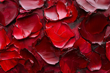 Poster - Deep red oil paint texture with rich brushstrokes creating an abstract visual design
