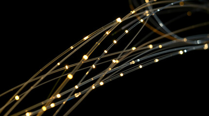 Poster - Abstract glowing fiber optic cables