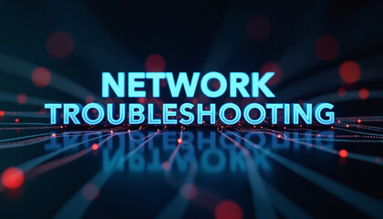 Poster - network troubleshooting text in systematic grid: the phrase network troubleshooting displayed within