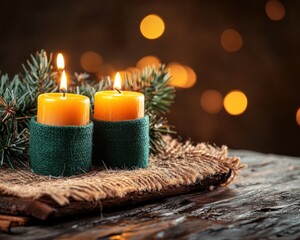 Capture the essence of a religious Christian holiday atmosphere featuring nativity decorations and glowing candles with our stunning images Find festive inspiration with warm, candlelit displays