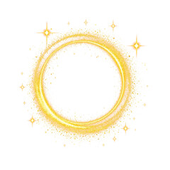 Wall Mural - gold glitter round frame, golden glitter dreams, a round frame of sparkling delight