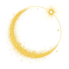 Wall Mural - gold glitter round frame touch of luxury