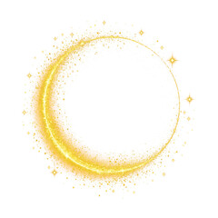 Wall Mural - gold glitter round frame, a frame of golden magic, a shimmering glitter circle