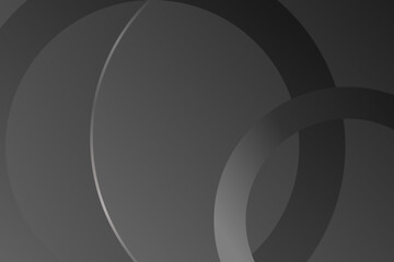 Fototapete - Monochrome gradient background with overlapping circles, sleek abstract geometric design, grayscale tones for modern and elegant digital or print use.