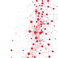 Poster - Abstract red and white network design featuring interconnected dots and lines, creating a dynamic visual effect.